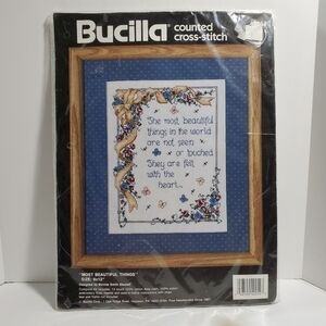 Vintage counted cross stitch Most Beautiful Things floral new original packaging